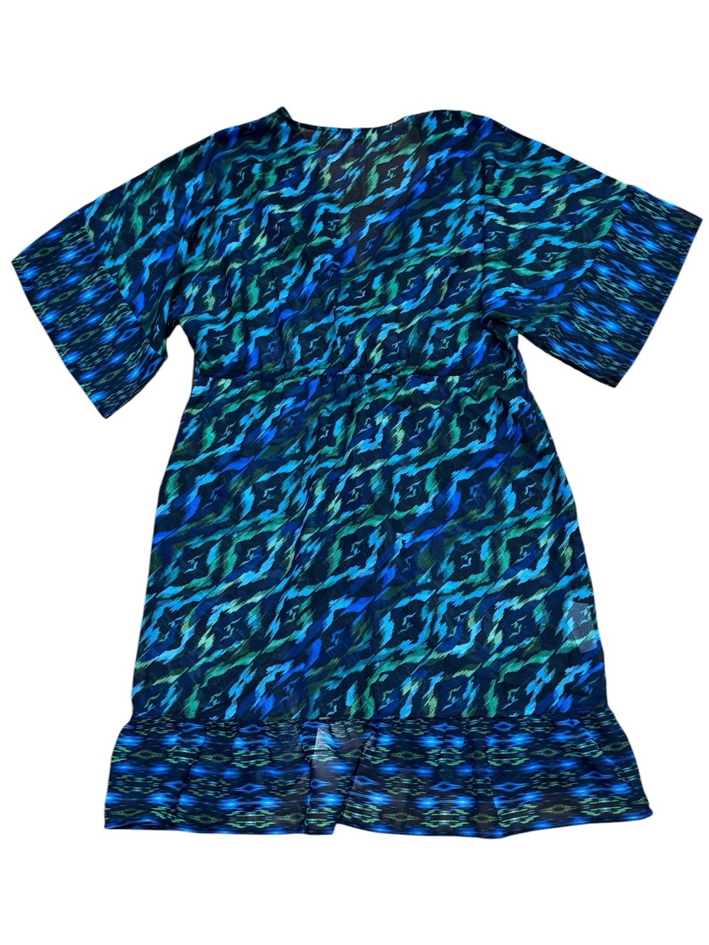 Miraclesuit Sz M Kimono Jewels of The Nile Blue Green Coverup Resortwear Beach - Picture 6 of 9
